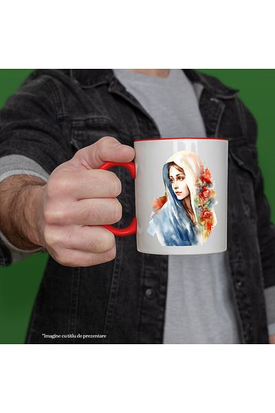 StoryGift Romania Cup with the Virgin Mary, religion, illustration, faith, flowers, kindness, prayer, With, STG.