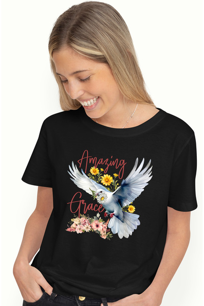 StoryGift Romania Tricou Femei Cu Un Porumbel Cu Mesajul "amazing Grace", Rel...