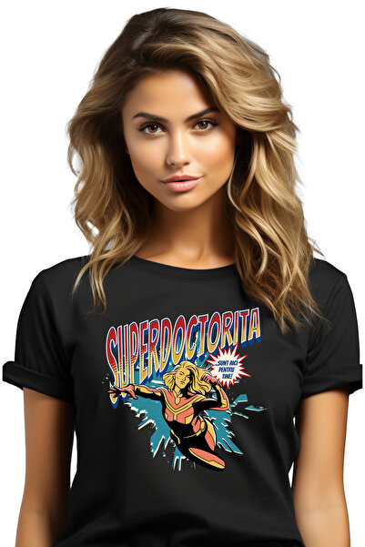 StoryGift Romania Tricou Femei Super Doctorita, Supererou Sunt Aici Pentru Ti...