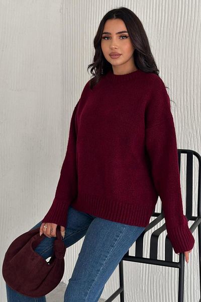Moda Amore Tricotaj de damă Pulover de tricotaj supradimensionat cu gât crew 110