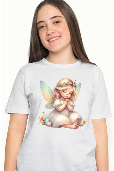 StoryGift Romania Tricou Femei Cu O Fetita Cu Aripi De Zana, Ilustratie, Main...