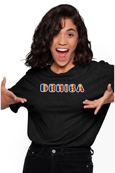 StoryGift Romania Tricou Femei Cu Numele Denisa, Romania, Suporter, Steagul R...