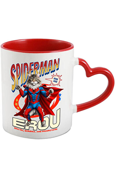 StoryGift Romania Cana Cu Maine Coon Pisica In Costum De Spiderman Cu Pelerin...