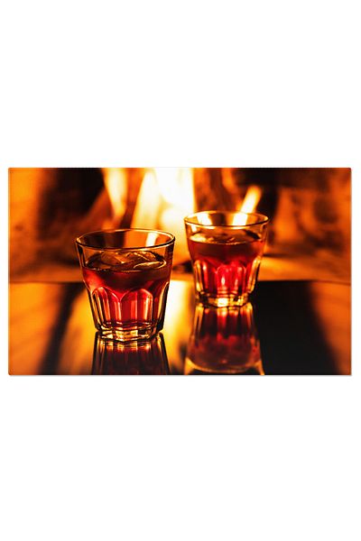 StoryGift Romania Tablou Canvas: Eleganta In Sticla - Bautura Alcoolica, Whiskey, Brandy, Auriu