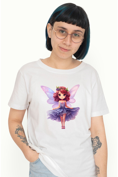 StoryGift Romania Tricou Femei Cu O Fetita Dragalasa Cu Aripi De Zana, Ilustr...