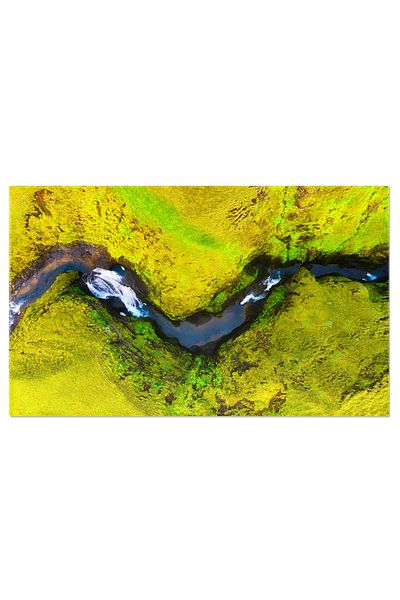 StoryGift Romania Tablou Canvas Islanda Vedere Aeriana Pe Rau In Canion Din Drona, Peisaj, Natura 2460