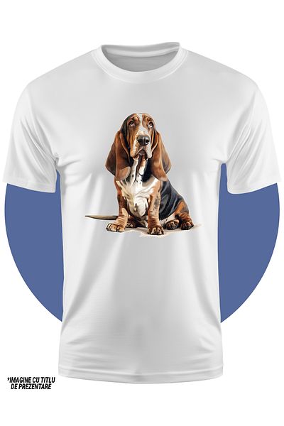 StoryGift Romania Tricou Copii Cu Un Catelus Serios, Ilustratie, Urechile Lasate, Pentru Iubitorii De Caini