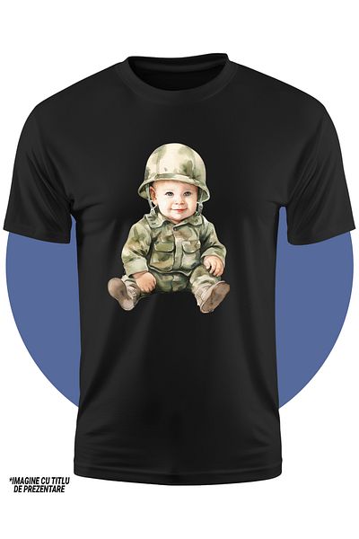 StoryGift Romania Children's T-shirt with a child in a soldier costume, illustration, military training, operation