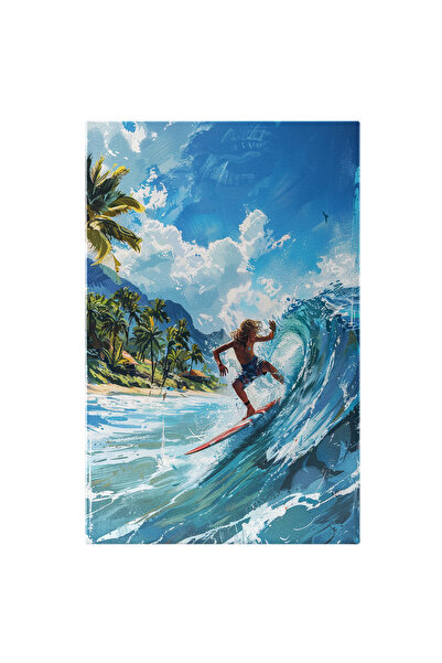 StoryGift Romania Tablou Canvas: Desen Cu Un Surfer Pe Un Val Inalt - Adreali...