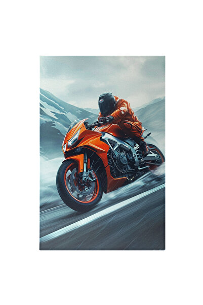 StoryGift Romania Tablou Canvas Barbat Profesionist In A Conduce Motociclete ...