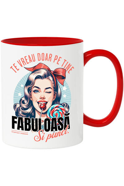 StoryGift Romania Cana Cu Fata Cu Funda Si Acadea Atragatoare Text Te Vreau D...