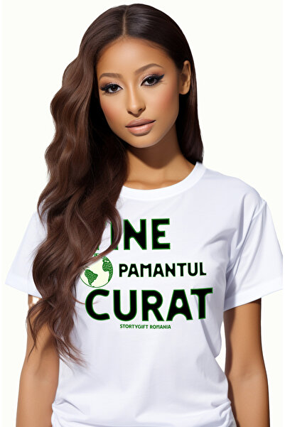 StoryGift Romania Tricou Femei Tine Pamantul Curat, Poluare, Planeta Noastra ...