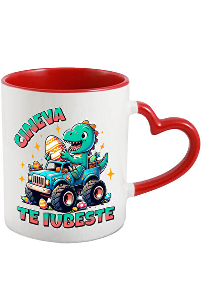 StoryGift Romania Cana Cu Dinozaur Vesel In Masina De Teren Oua De Peste Colo...