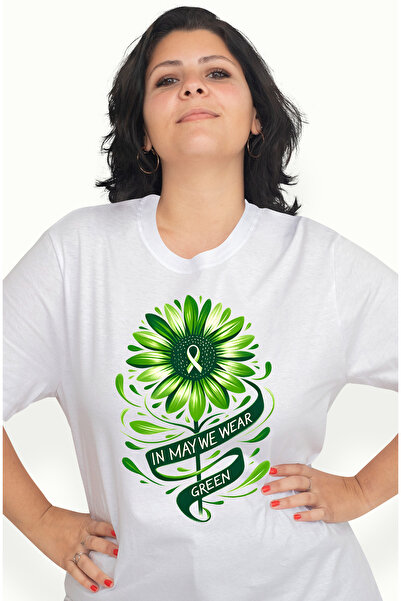 StoryGift Romania Tricou Femei Cu Mesajul "in May We Wear Green", Ilustratie, Motivational, In Mai Wht_l