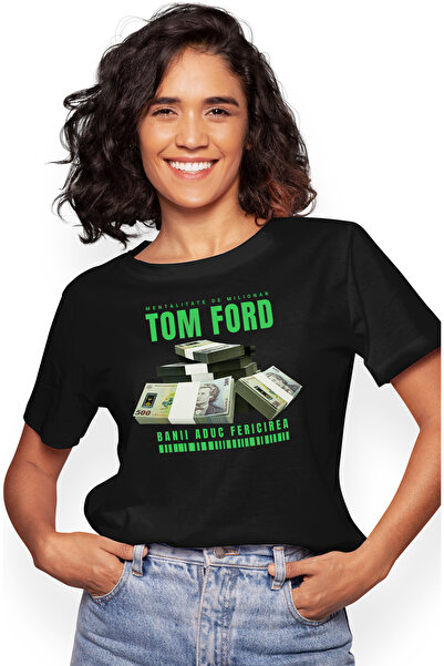 StoryGift Romania Tricou Femei Tom Ford - Banii Aduc Fericirea, Cu Imprimeu P...