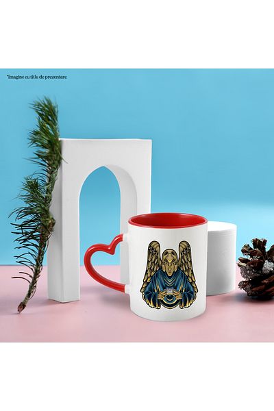 StoryGift Romania Mug With Angel, Wings, Controller, Helmet, Eagle, Robe, Multicolor 330 ml, Ceramic, With ,STG