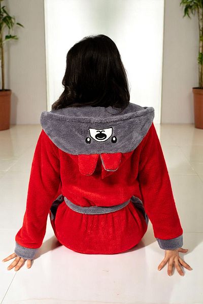 MİLAYS LİFE HOME COLLECTİON MILAY'S LIFE HOME COLLECTION - WELSOFT Ultra-Soft Patterned Embroidered Bathrobe Dressing Gown