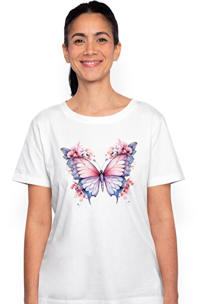 StoryGift Romania Tricou Femei Cu Un Fluture, Ilustratie, Floricele, Natura, ...