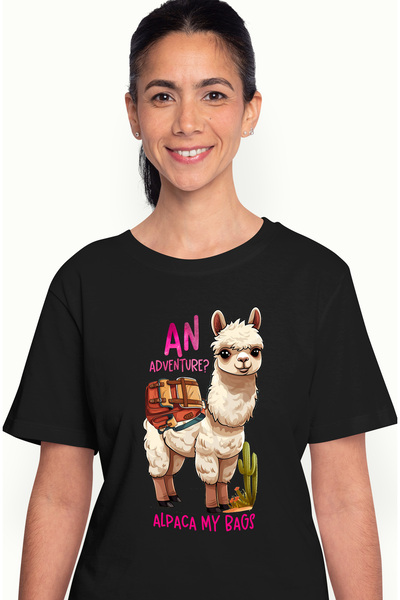 StoryGift Romania Tricou Femei Cu Alpaca Cu Ghiozdan Cu Mesajul "an Adventure...