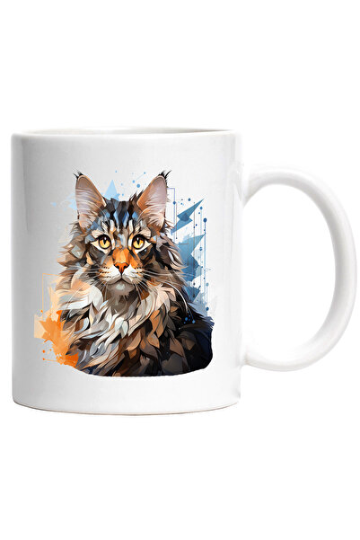 StoryGift Romania Cana Cu Pisica, Mosaic, Animal, Geometric, Arta Abstracta, ...