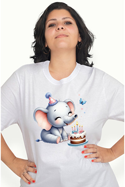 StoryGift Romania Tricou Femei Cu O Femela Elefant, Ilustratie, Sufla In Luma...