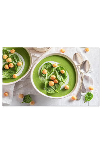 StoryGift Romania Tablou Canvas Supa Verde De Spanac Cu Bilute De Mazare, Sma...