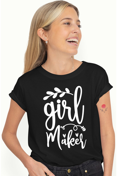StoryGift Romania Tricou Femei Cu Inimioare Si Mesajul In Limba Engleza "girl...