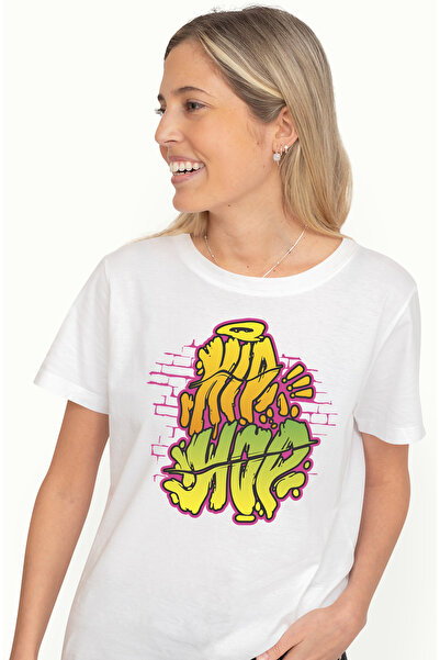 StoryGift Romania Tricou Femei Cu Mesaj Hip Hop, Ilustratie Graffiti, Zid, Caramida, Multicolor C Wht_l