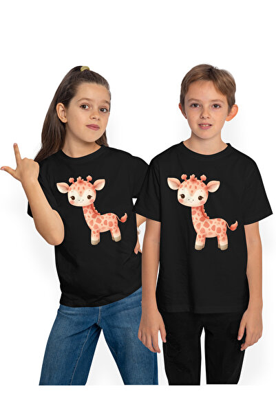 StoryGift Romania Tricou Copii Cu O Girafa Vesela, Ilustratie, Pentru Copii, ...