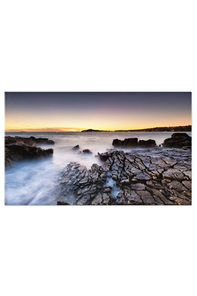 StoryGift Romania Tablou Canvas Plaja Cu Stanci La Apus, Peisaj Marin, Plaja,...