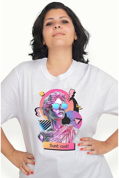 StoryGift Romania Tricou Femei Statuie Greceasca Inteligenta Artificiala Sunt Cool! Cu Imprimeu Pe Wht_m