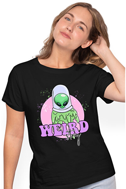 StoryGift Romania Tricou Femei Cu Un Extraterestru Verde, Ilustratie, Cap In ...