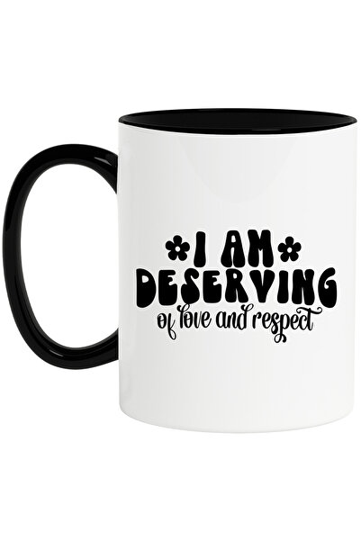 StoryGift Romania Cana Cu Floricele Si Textul "i Am Deserving Of Love And Res...