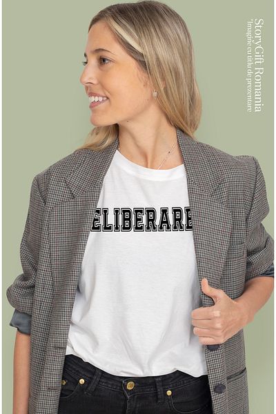 StoryGift Romania Tricou Femei Eliberare, Mesaj Motivational, Text Inspirational, Self Care, Cu I Wht_m
