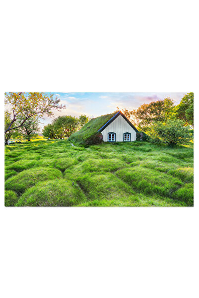 StoryGift Romania Tablou Canvas Biserica Hofskirkja Rasarit Pictat Cu Culori ...