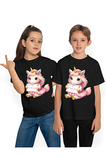 StoryGift Romania Tricou Copii Cu Un Unicorn Care Tine O Foaie Cu Mesajul "i ...