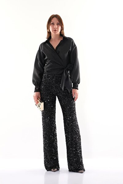 EXPLOSION Sequin Garnil Pants Blouse Set