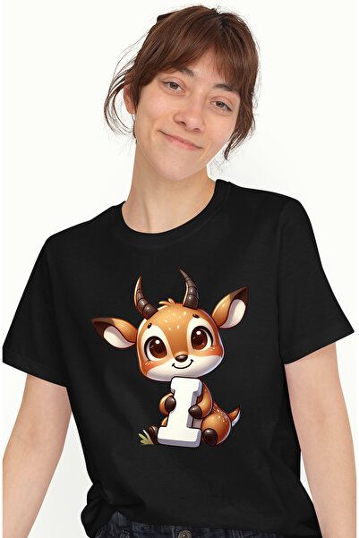 StoryGift Romania Tricou Femei Cu O Antilopa Cu Litera "i", Ilustratie, Pentr...