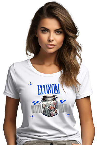StoryGift Romania Tricou Femei Econom Borcan Cu Bani Economisiti Avere Cu Imprimeu Pe Fata, 100% B Wht_l