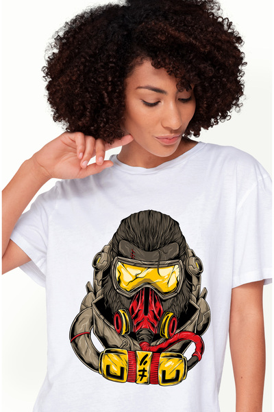 StoryGift Romania Tricou Femei Cu Gorila, Masca, Gaz, Ochelari, Sf, Multicolo...