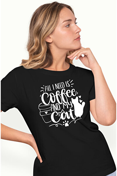 StoryGift Romania Tricou Femei Pentru Iubitorii De Cafea Si De Pisici Cu Mesa...