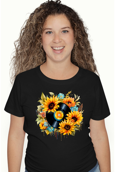 StoryGift Romania Tricou Femei Cu Un Disc Vechi, Ilustratie, Stil Retro, Vech...