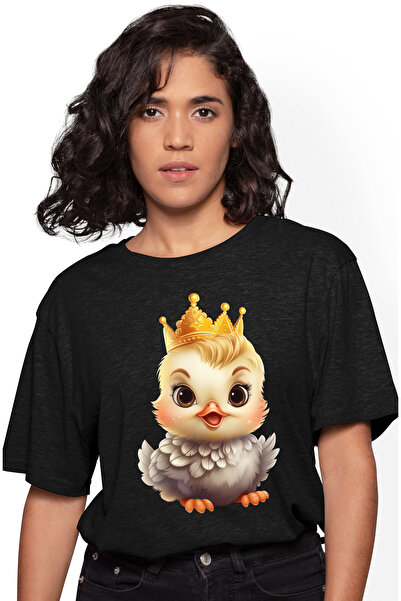 StoryGift Romania Tricou Femei Cu Un Puisor Cu Coroana Regala, Ilustratie, Ur...