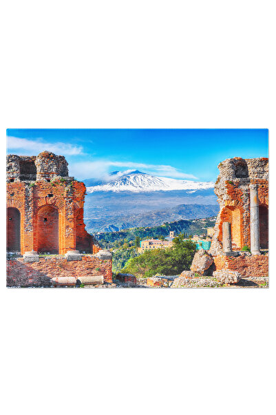 StoryGift Romania Tablou Canvas View Ruinele Teatrului Grec Antic Apa, Natura...