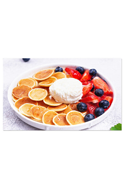 StoryGift Romania Tablou Canvas Clatite Mici Americane Cu Capsuni Proaspete O Gustare Racoroasa, O Explozie De Ar