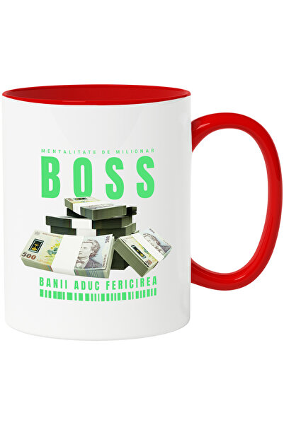 StoryGift Romania Cana _boss_ - Banii Aduc Fericirea, 330ml, Ceramic Cu Maner...