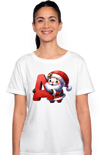 StoryGift Romania Tricou Femei Cu Mos Craciun Care Tine Litera "a", Iarna, El...