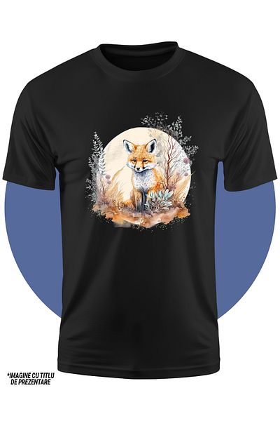 StoryGift Romania Tricou Copii Cu Un Pui De Vulpe Cam Nedumerit, Ilustratie, Cerc, Natura, Plante, Floricele
