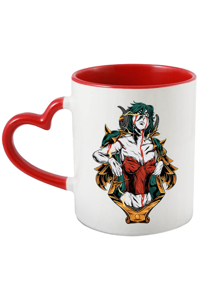 StoryGift Romania Cana Cu Monstru, Femeie, Coarne, Multicolor 330 Ml, Ceramica Cu Maner Inima Rosi, Cu Maner Inim Stg