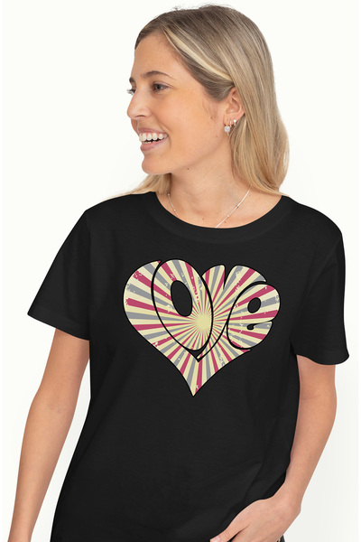 StoryGift Romania Tricou Femei Cu Mesajul "love" In Forma De Inima, Soare, Ra...